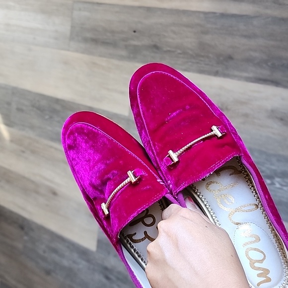 Sam Edelman Raspberry Velvet Loafers - Picture 12 of 12
